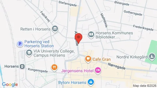 Lejligheder til leje i Horsens - kort over placeringen