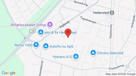 Lejligheder til leje i Hedensted - kort over placeringen