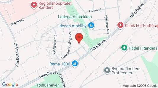 Lejligheder til leje i Randers NØ - kort over placeringen