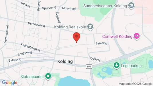 Lejligheder til leje i Kolding - kort over placeringen