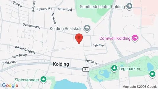 Lejligheder til leje i Kolding - kort over placeringen