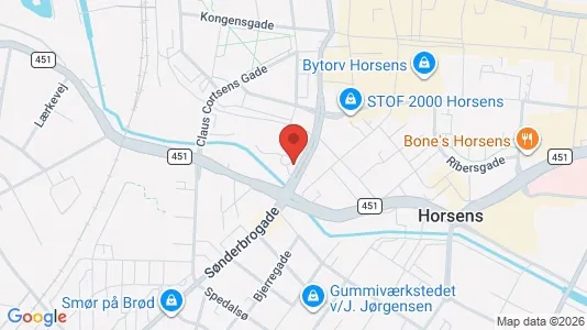 Lejligheder til leje i Horsens - kort over placeringen