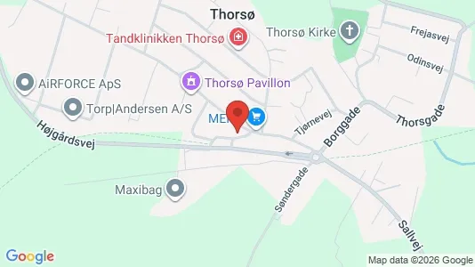 Lejligheder til leje i Thorsø - kort over placeringen